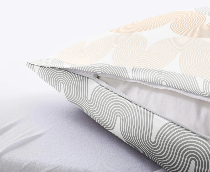 Bettwäsche Satin CASCADE Weiß 155 x 220 cm und 80 x 80 cm