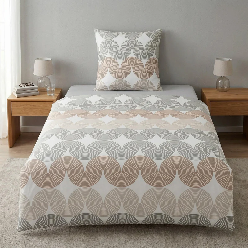Bettwäsche Satin CASCADE Weiß 155 x 220 cm und 80 x 80 cm