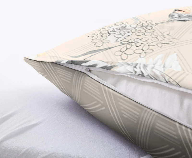 Bettwäsche Satin KESSIA Taupe 155 x 220 cm und 80 x 80 cm