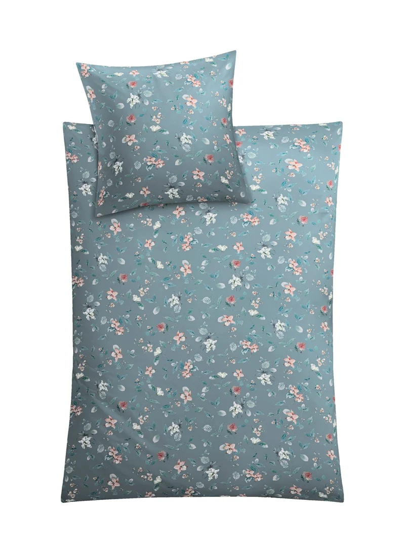 Bettwäsche Satin FLORINA Hellblau 155 x 220 cm und 80 x 80 cm