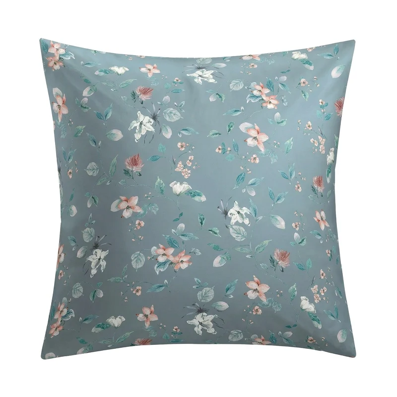 Bettwäsche Satin FLORINA Hellblau 155 x 220 cm und 80 x 80 cm