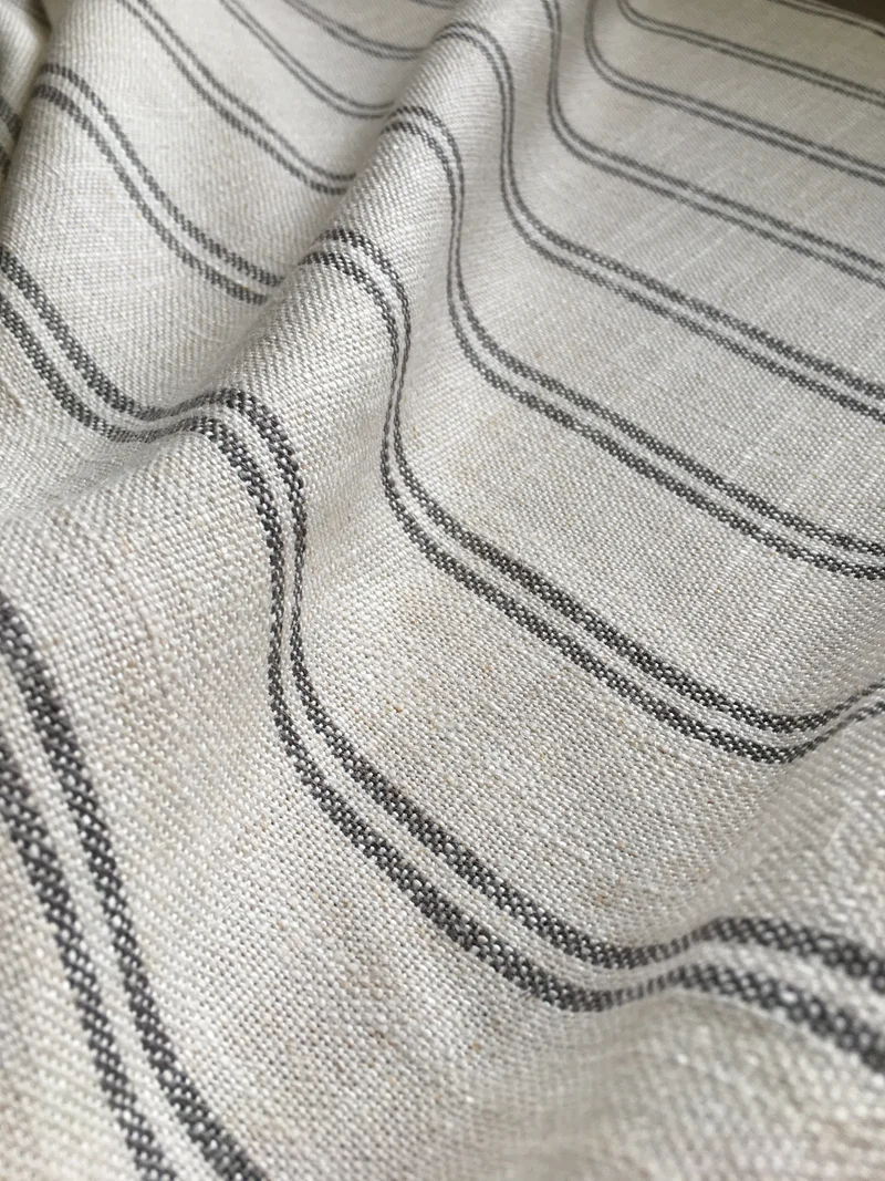Viskose Feiner Streifen - creme & schiefer