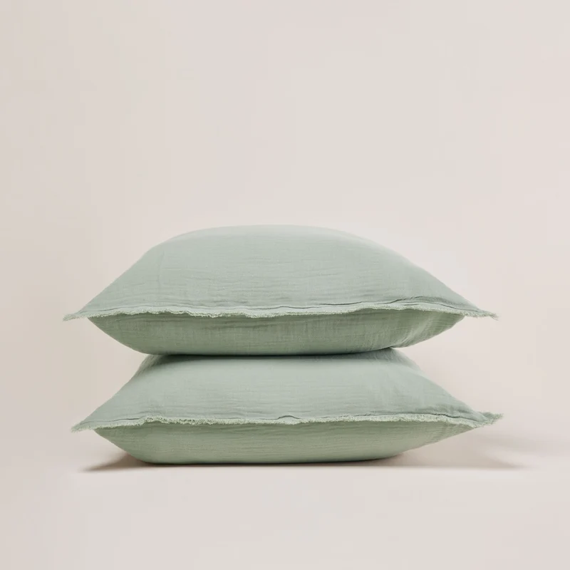 Lot de 2 taies d'oreiller LOU sauge