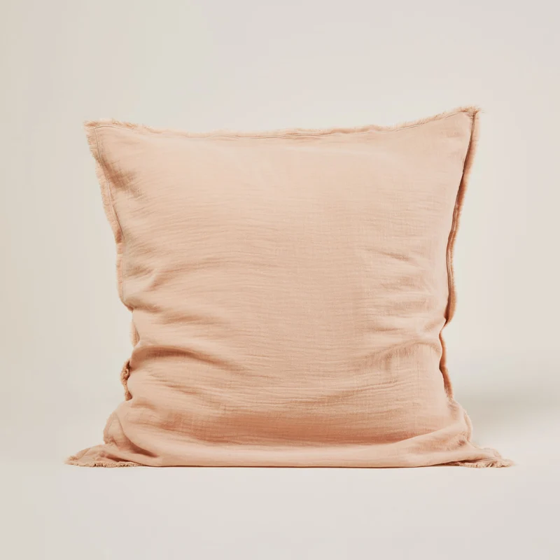 Lot de 2 taies d'oreiller LOU pêche rosé