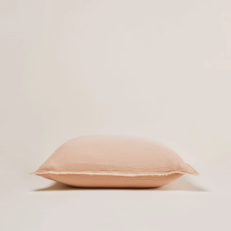 Lot de 2 taies d'oreiller LOU pêche rosé