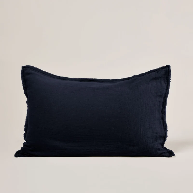 Lot de 2 taies d'oreiller LOU encre bleue