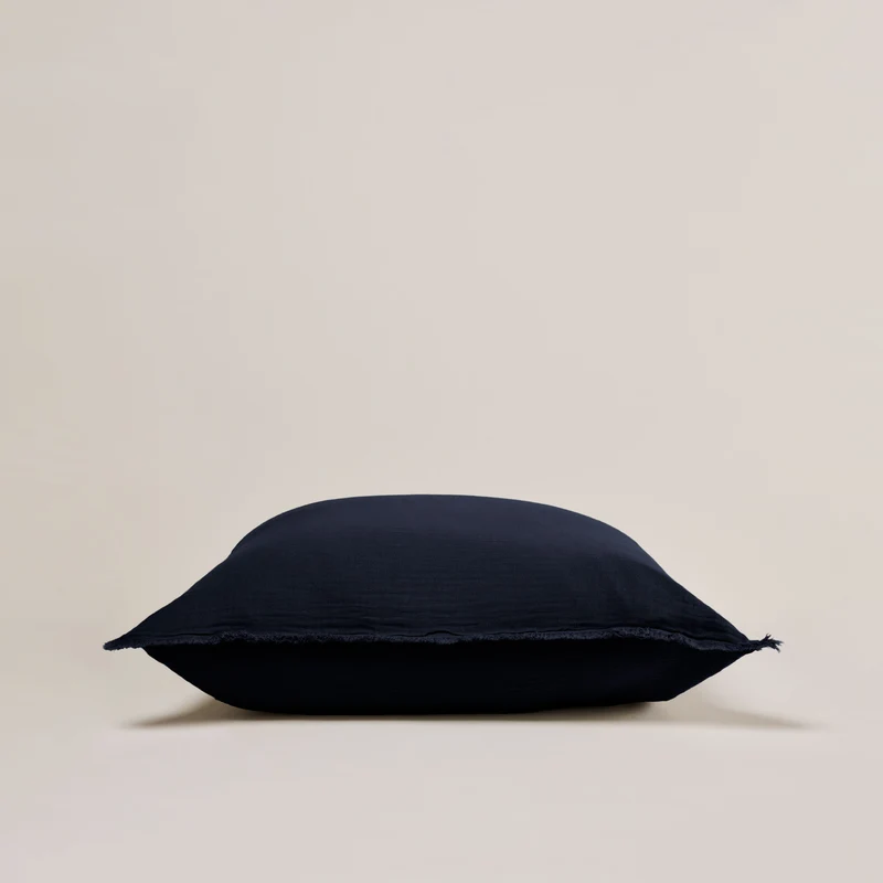 Lot de 2 taies d'oreiller LOU encre bleue