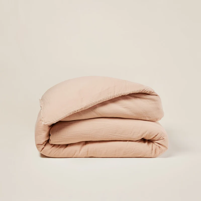 Housse de couette LOU pêche rosé