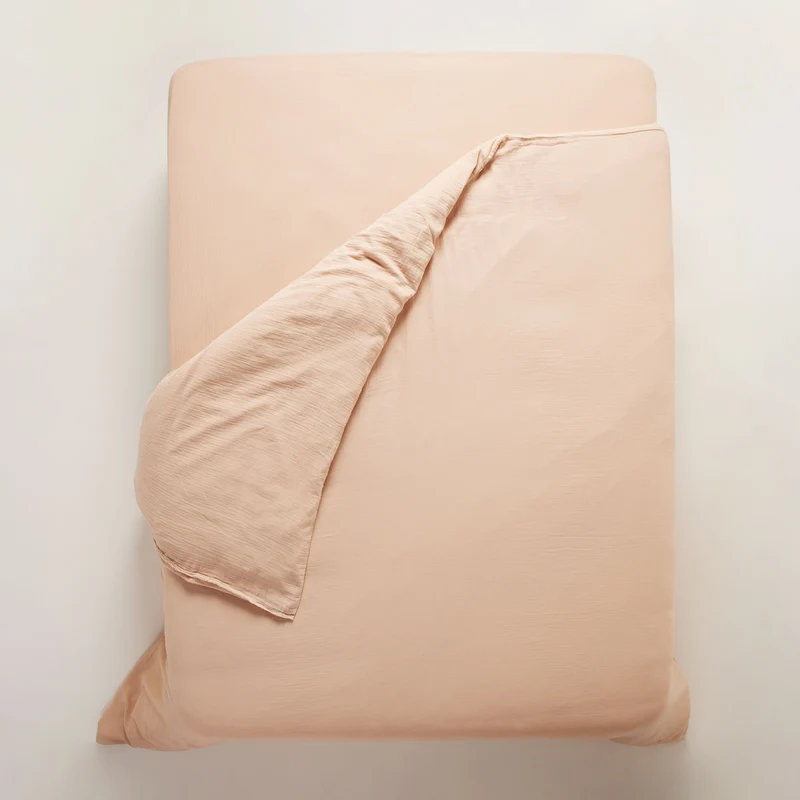 Housse de couette LOU pêche rosé