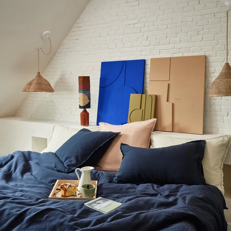 Housse de couette LOU encre bleue