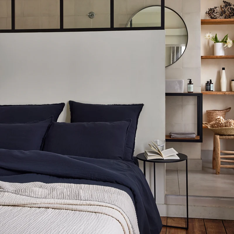 Housse de couette LOU encre bleue