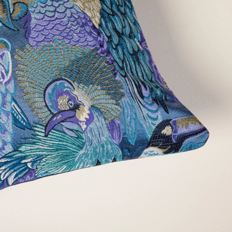 Housse de coussin JUNGLE BIRDS cobalt