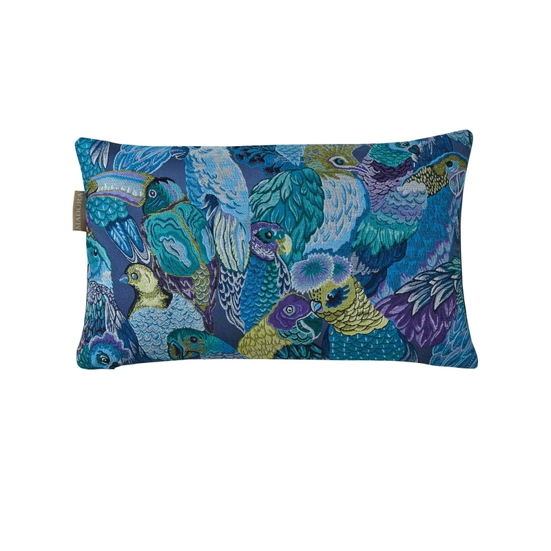 Housse de coussin JUNGLE BIRDS cobalt