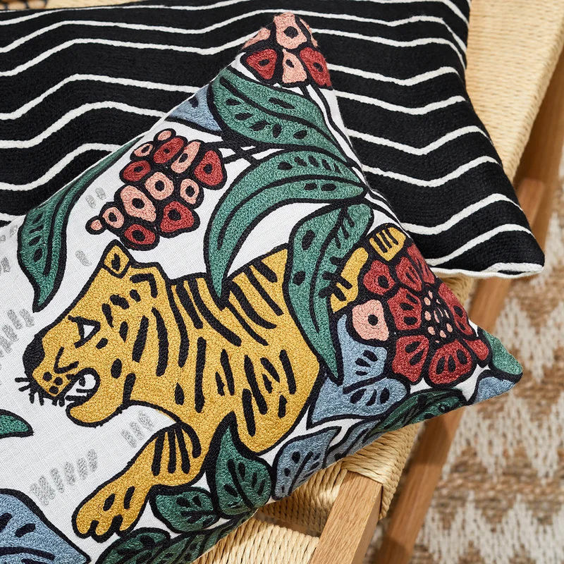 Housse de coussin TIGRIS ivoire