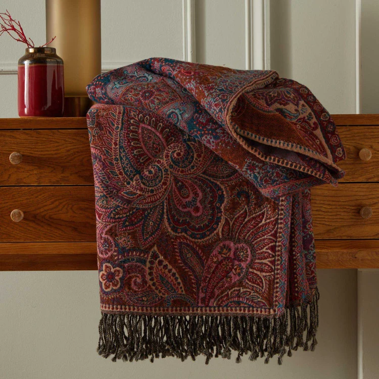 Plaid FARAH rouge d'orient