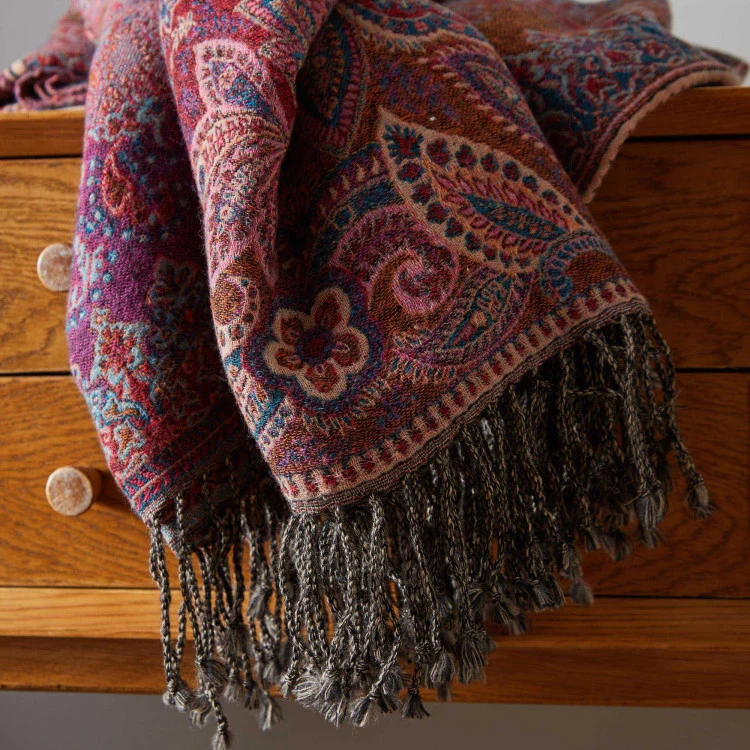 Plaid FARAH rouge d'orient