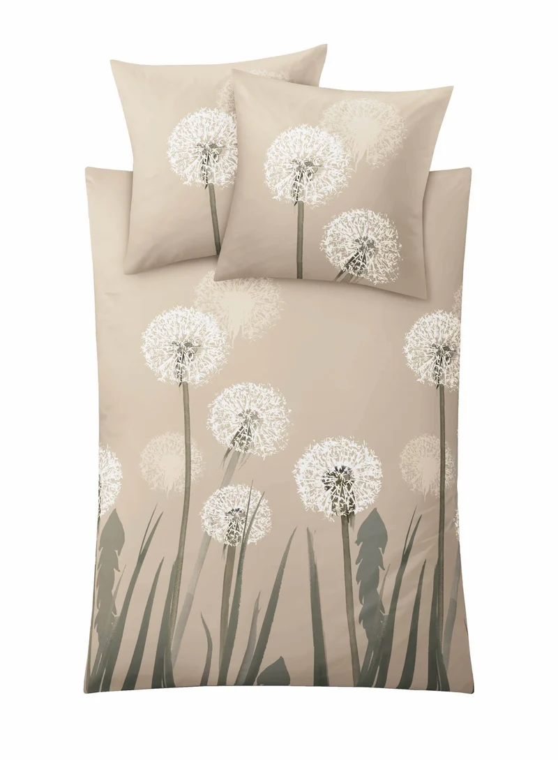 Bettwäsche Satin BELFIORE Taupe 155 x 220 cm und 80 x 80 cm