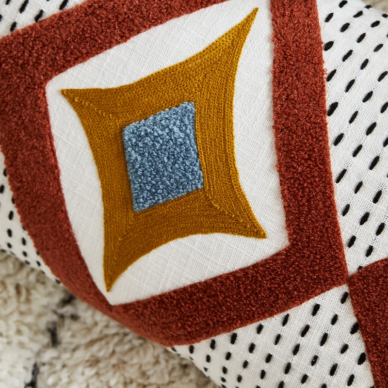 Housse de coussin ZAYI ivoire et terracotta