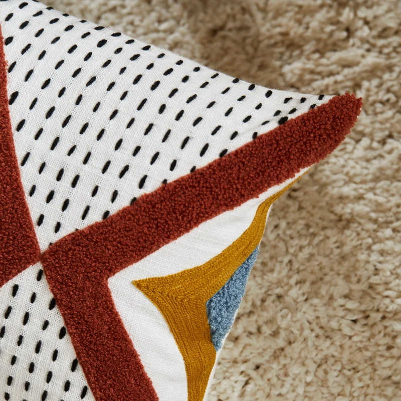 Housse de coussin ZAYI ivoire et terracotta