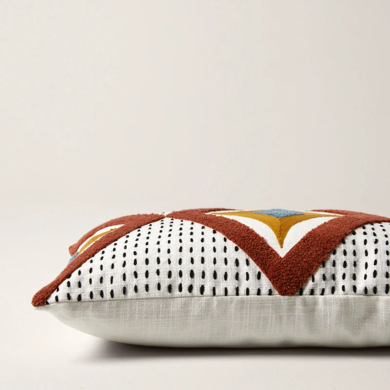 Housse de coussin ZAYI ivoire et terracotta