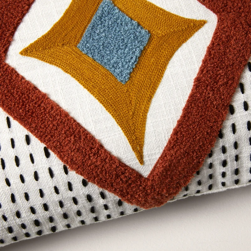 Housse de coussin ZAYI ivoire et terracotta