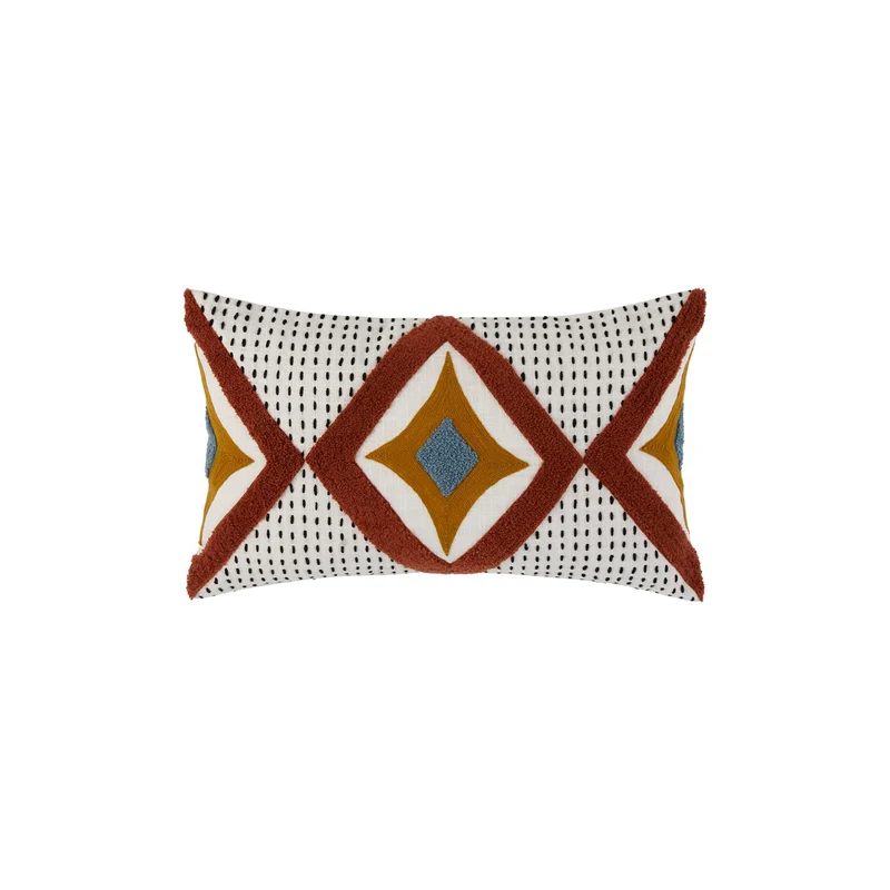 Housse de coussin ZAYI ivoire et terracotta