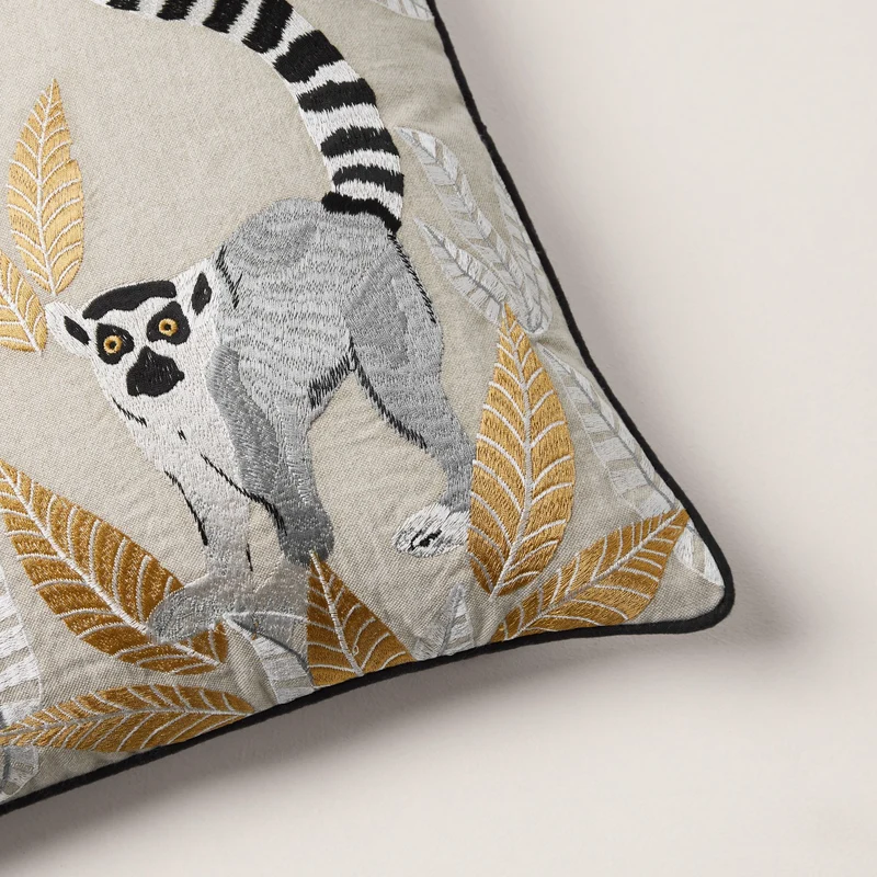 Housse de coussin MADAGASCAR naturel et ocre