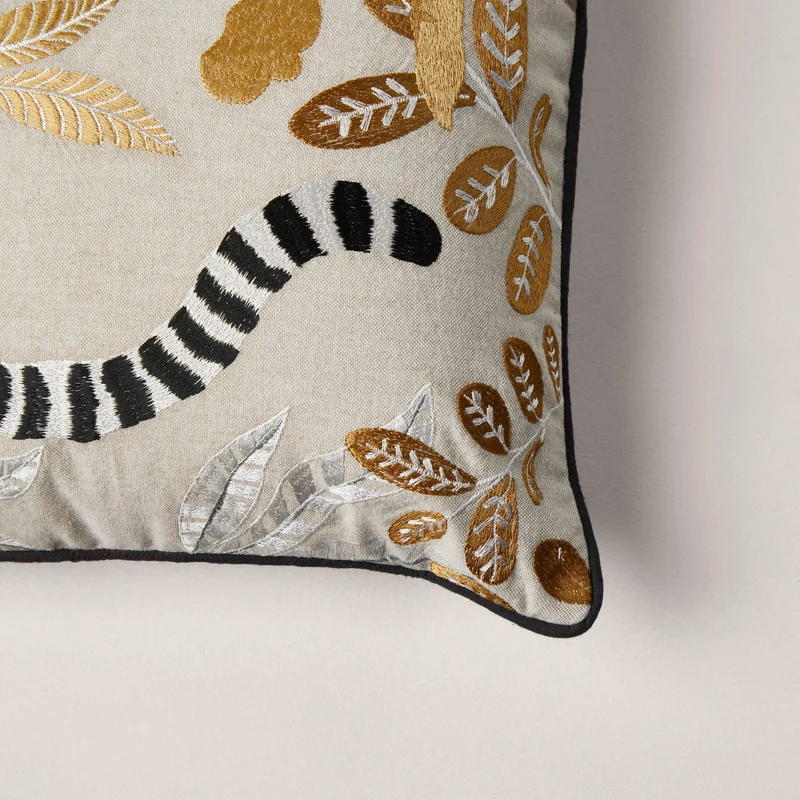 Housse de coussin MADAGASCAR naturel et ocre