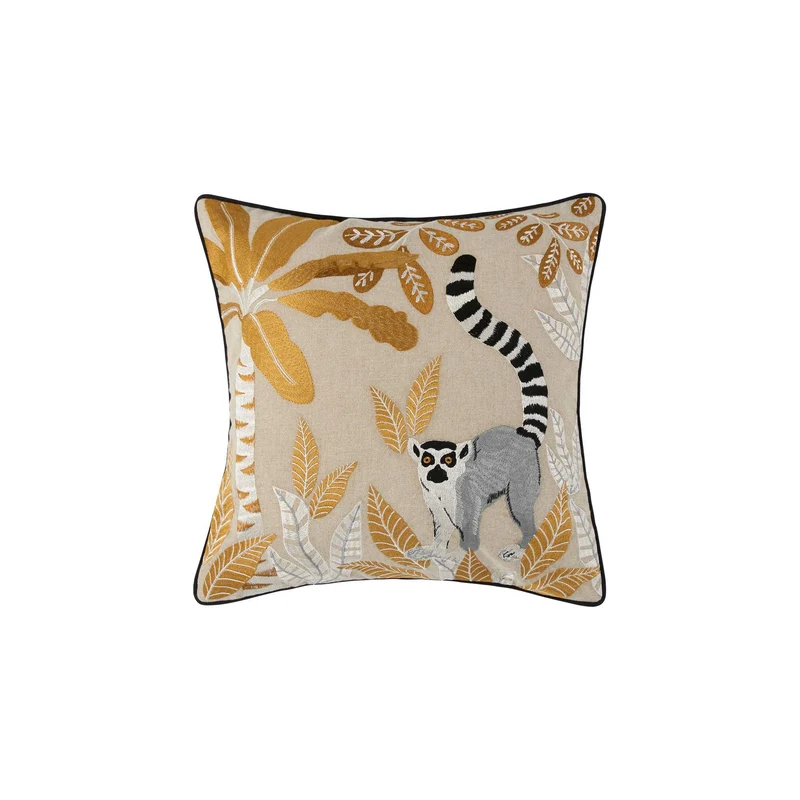 Housse de coussin MADAGASCAR naturel et ocre
