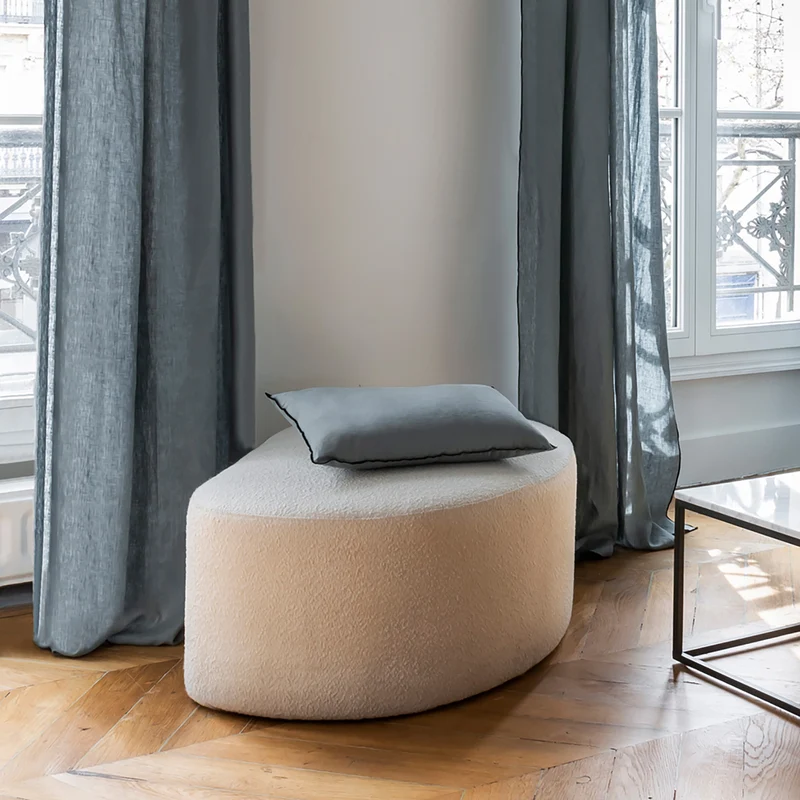 Housse de coussin CARLINA vert de gris et bourdon noir