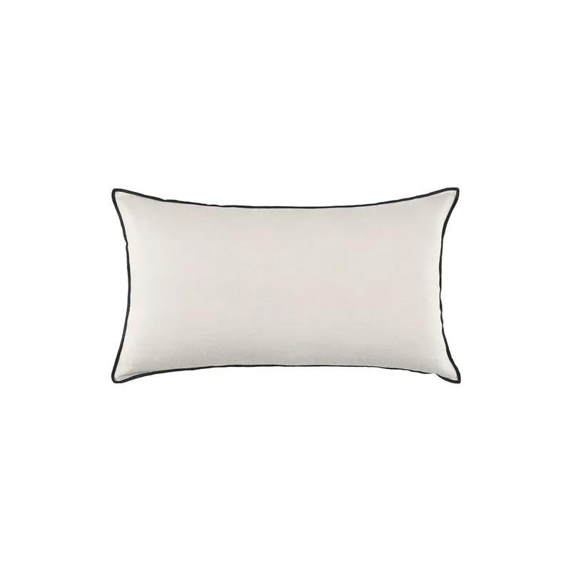 Housse de coussin CARLINA calcaire et bourdon noir