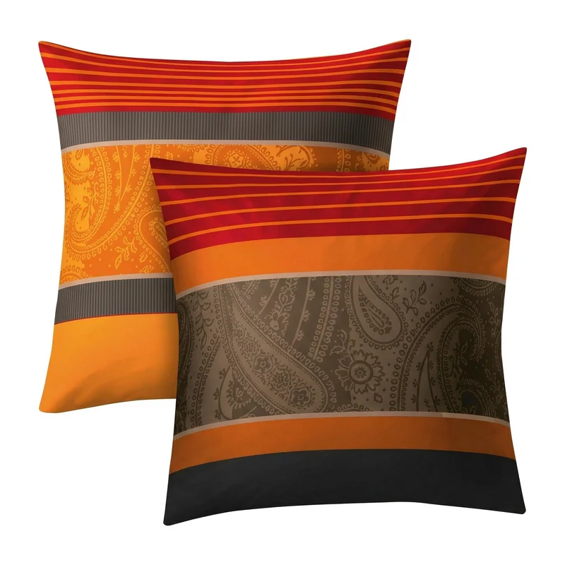 Bettwäsche Satin CAMBRIDGE Chili 155 x 220 cm und 80 x 80 cm