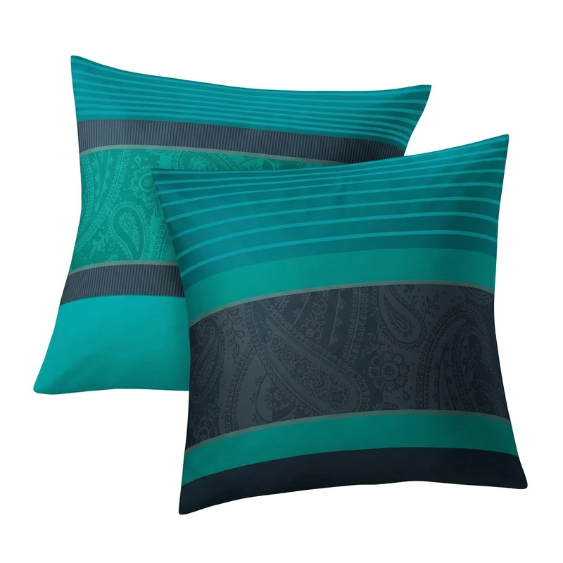 Bettwäsche Satin CAMBRIDGE Petrol 155 x 220 cm und 80 x 80 cm