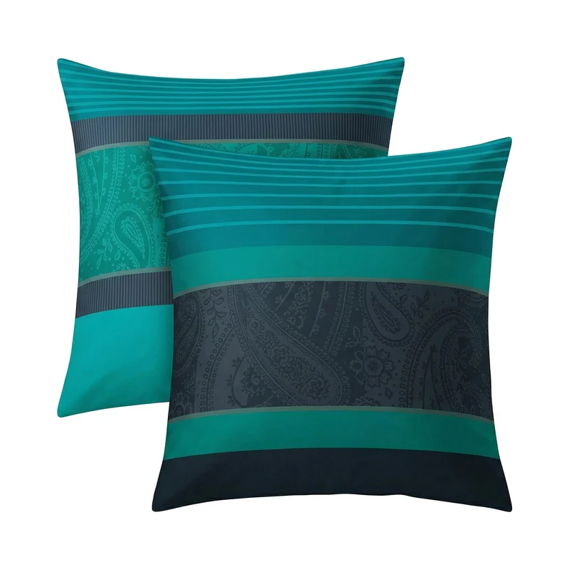 Bettwäsche Satin CAMBRIDGE Petrol 135 x 200 cm und 80 x 80 cm