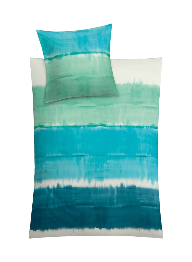 Bettwäsche Satin LONG BEACH Pazifik 135 x 200 cm und 80 x 80 cm