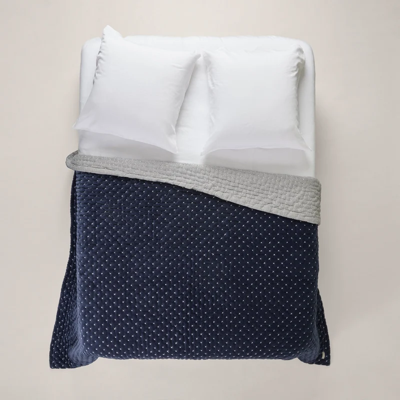 Couvre-lit matelassé MALO bleu nuit