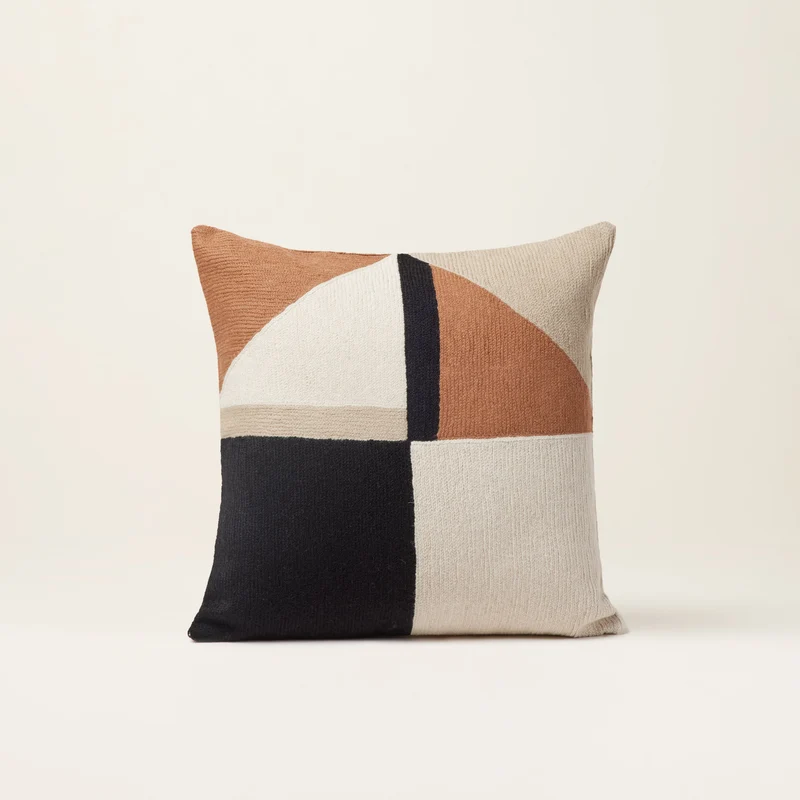 Housse de coussin TRIAGO naturel et noir