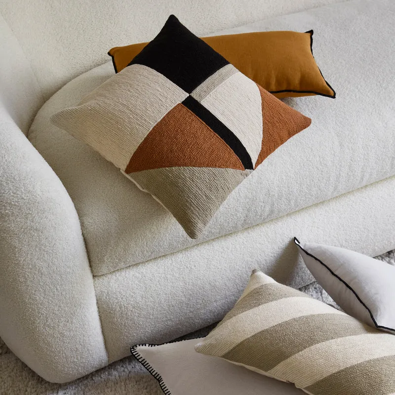 Housse de coussin TRIAGO naturel et noir