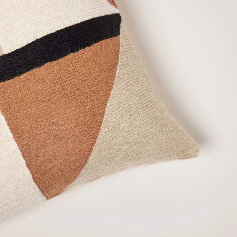 Housse de coussin TRIAGO naturel et noir