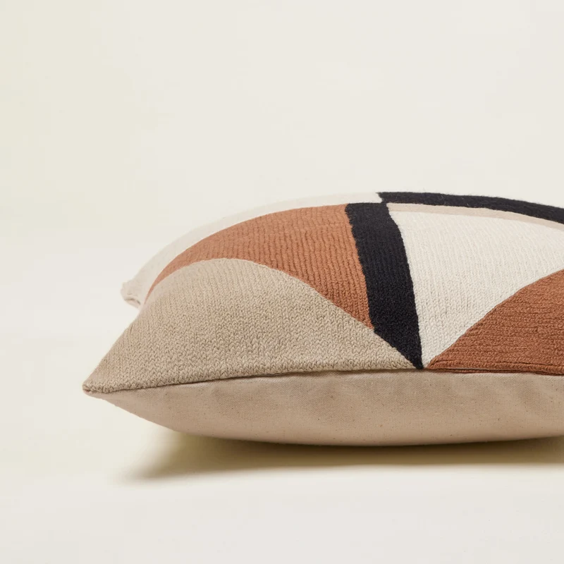 Housse de coussin TRIAGO naturel et noir