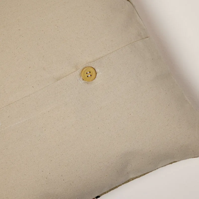 Housse de coussin TRIAGO naturel et noir