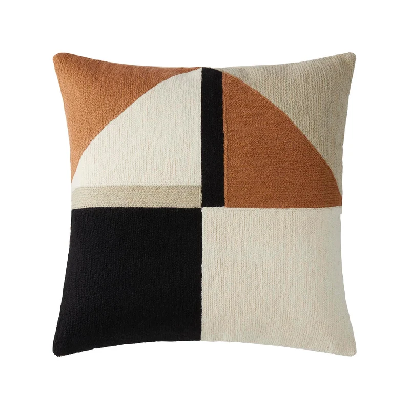 Housse de coussin TRIAGO naturel et noir