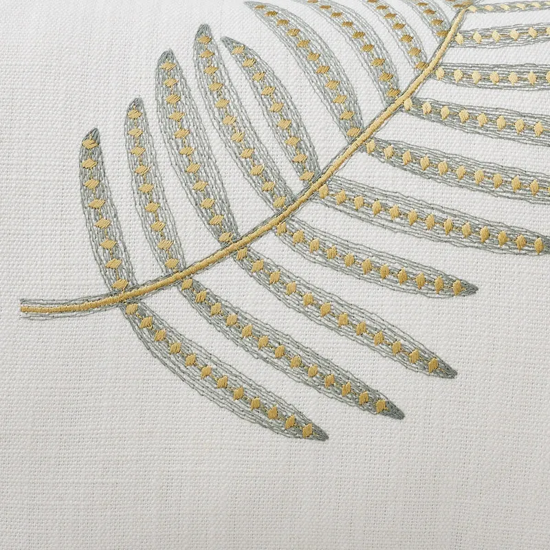 Housse de coussin FILICO blanc cassé et sauge