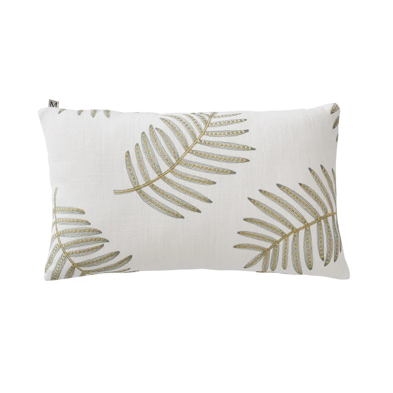 Housse de coussin FILICO blanc cassé et sauge