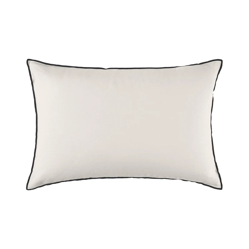 Housse de coussin CARLINA calcaire et bourdon noir