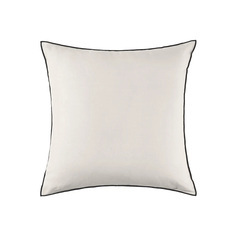 Housse de coussin CARLINA calcaire et bourdon noir