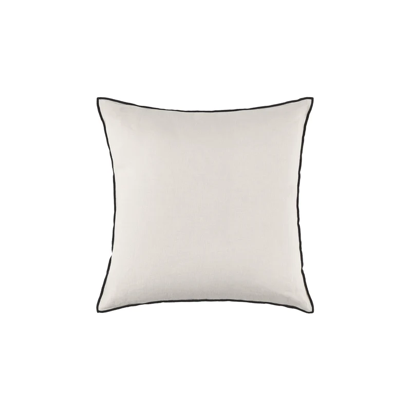Housse de coussin CARLINA calcaire et bourdon noir