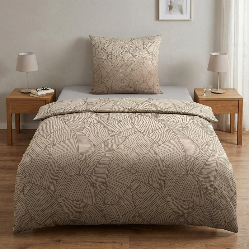 Bettwäsche Satin VERO Taupe 135 x 200 cm und 80 x 80 cm
