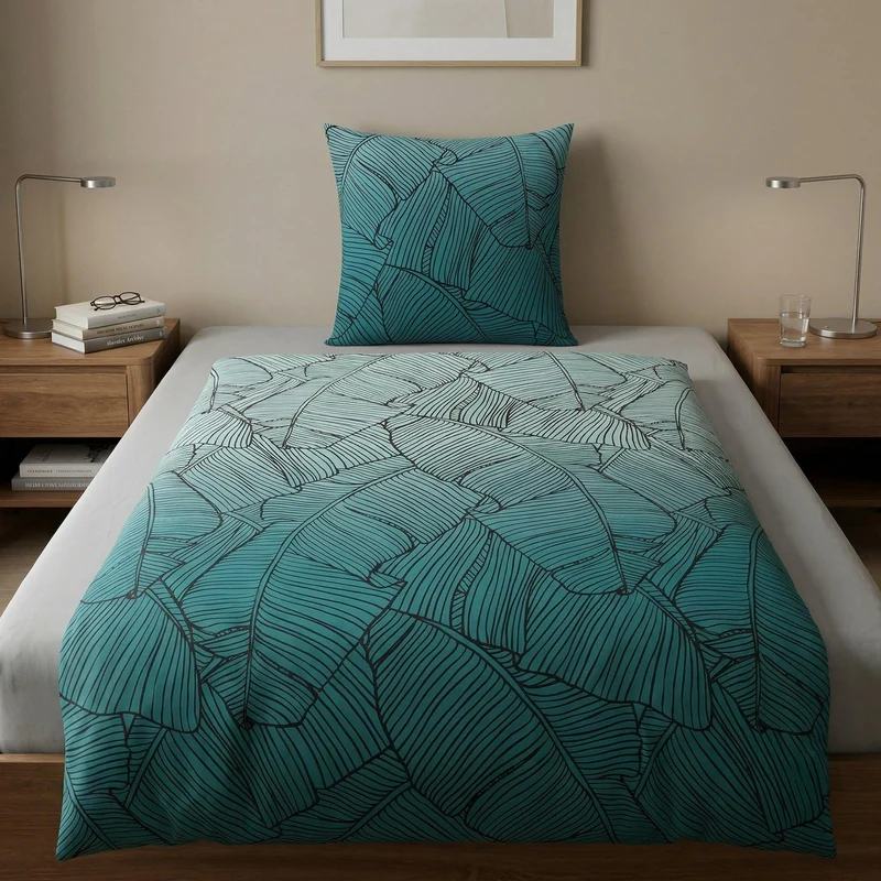 Bettwäsche Satin VERO Petrol 135 x 200 cm und 80 x 80 cm
