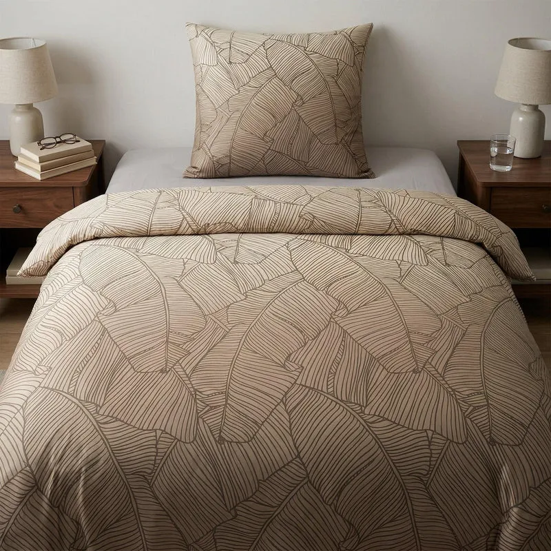 Bettwäsche Satin VERO Taupe 155 x 220 cm und 80 x 80 cm